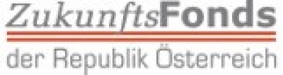 Logo ZukunftsFonds: Text 'ZukunftsFonds der Republik Österreich' mit zwei roten Linien darunter
