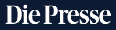 Logo von Die Presse: Schriftzug 'Die Presse' in weiß auf dunklem Hintergrund